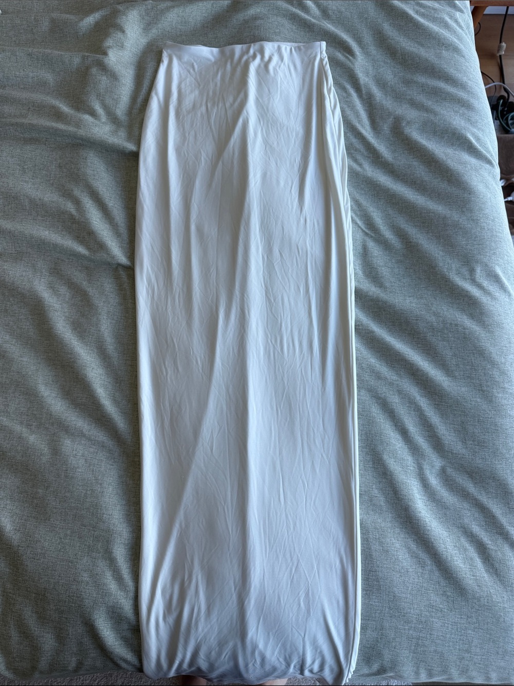 Naked Wardrobe White Maxi dress - Sleek Fitted Design